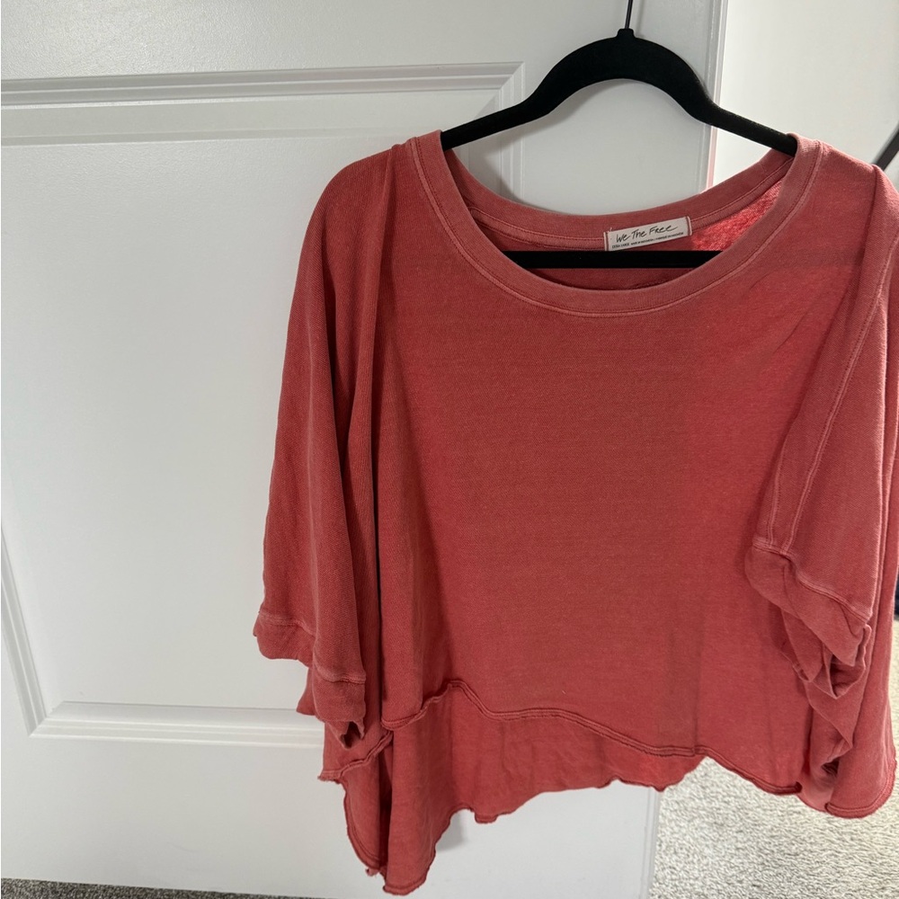 Free People red/ washed red top